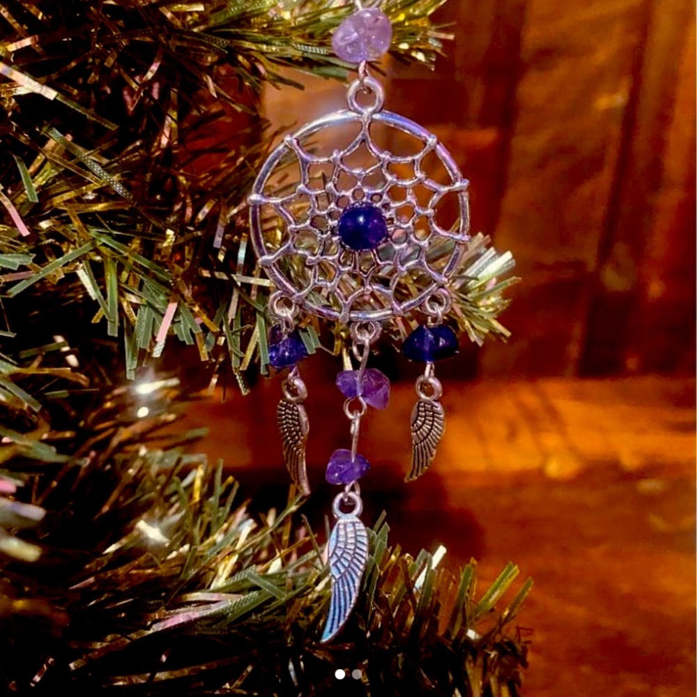 Amethyst Dream Catcher Silver Necklace